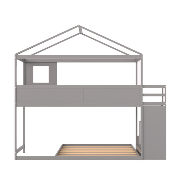 Kunpeng Twin Over Full 3 Drawer LShaped Bunk Beds with Shelves by Kunpeng Wayfair